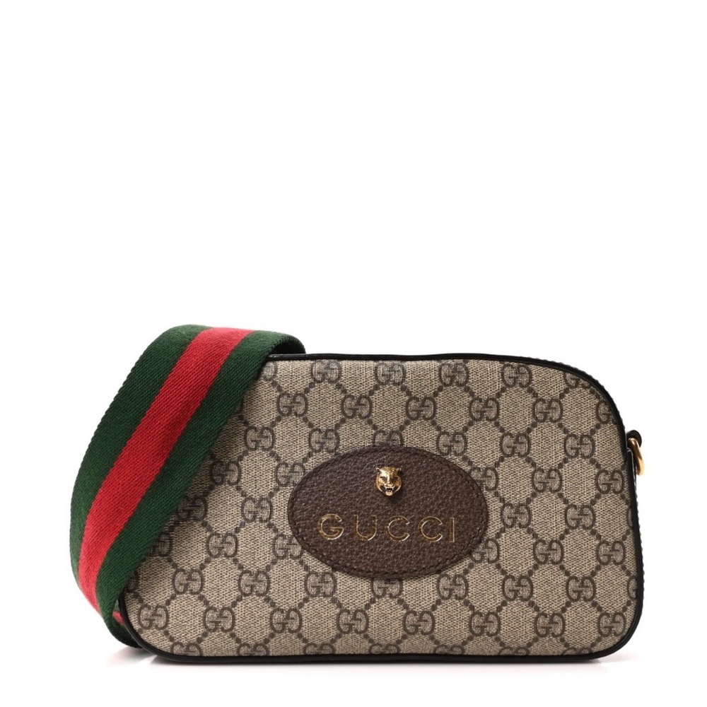 Gucci Neo GG Supreme Monogram Crossbody with Green-Red Web
